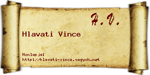 Hlavati Vince névjegykártya